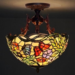Lampa witrażowa Tiffany w...
