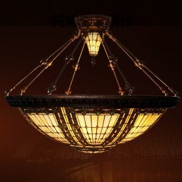 Barokowa lampa witrażowa...